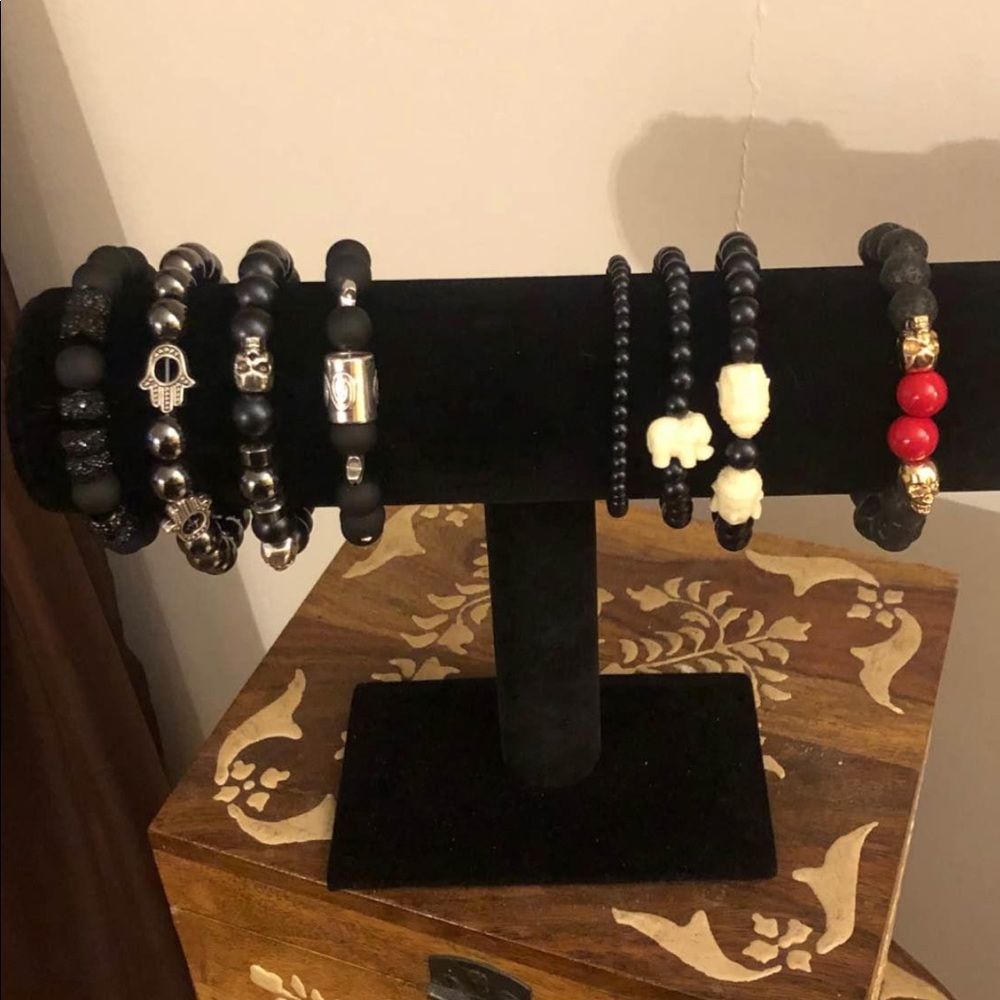 Hand crafted beaded bracelets.